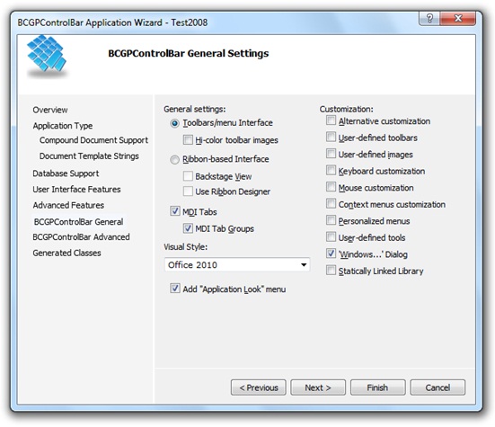 BCGControlBar MFC界面控件安裝向導 - Visual C++ 2005/2008/2010環境